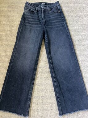 PAIGE Wide-Leg “Anessa” Jeans in Washed Black